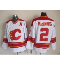 NHL Calgary Flames #2 Al MacInnis White CCM Throwback Jerseys NHL Calgary Flames #2 Al MacInnis White CCM Throwback Jerseys