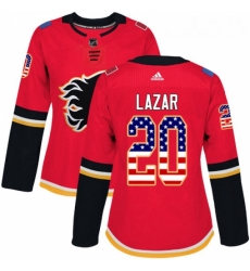 Womens Adidas Calgary Flames 20 Curtis Lazar Authentic Red USA Flag Fashion NHL Jersey Womens Adidas Calgary Flames 20 Curtis Lazar Authentic Red USA Flag Fashion NHL Jersey