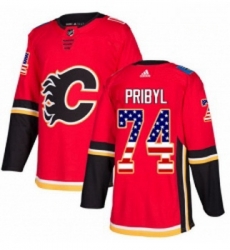 Youth Adidas Calgary Flames 74 Daniel Pribyl Authentic Red USA Flag Fashion NHL Jersey Youth Adidas Calgary Flames 74 Daniel Pribyl Authentic Red USA Flag Fashion NHL Jersey