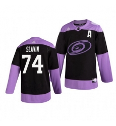 Hurricanes 74 Jaccob Slavin Black Purple Hockey Fights Cancer Adidas Jersey Hurricanes 74 Jaccob Slavin Black Purple Hockey Fights Cancer Adidas Jersey