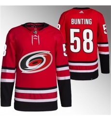 Men Carolina Hurricanes 58 Michael Bunting Red Stitched Jersey Men Carolina Hurricanes 58 Michael Bunting Red Stitched Jersey