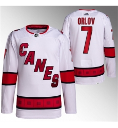 Men Carolina Hurricanes 7 Dmitry Orlov White Stitched Jersey Men Carolina Hurricanes 7 Dmitry Orlov White Stitched Jersey
