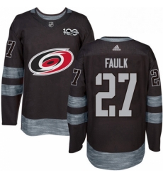 Mens Adidas Carolina Hurricanes 27 Justin Faulk Authentic Black 1917 2017 100th Anniversary NHL Jersey Mens Adidas Carolina Hurricanes 27 Justin Faulk Authentic Black 1917 2017 100th Anniversary NHL Jersey