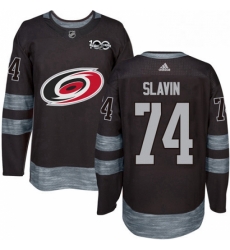 Mens Adidas Carolina Hurricanes 74 Jaccob Slavin Authentic Black 1917 2017 100th Anniversary NHL Jersey Mens Adidas Carolina Hurricanes 74 Jaccob Slavin Authentic Black 1917 2017 100th Anniversary NHL Jersey