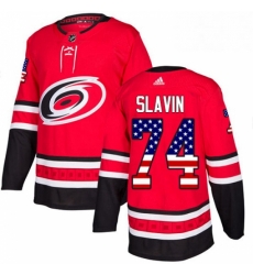 Mens Adidas Carolina Hurricanes 74 Jaccob Slavin Authentic Red USA Flag Fashion NHL Jersey Mens Adidas Carolina Hurricanes 74 Jaccob Slavin Authentic Red USA Flag Fashion NHL Jersey