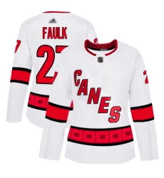 Women Hurricanes 27 Justin Faulk White Road Authentic Stitched Hockey Jersey Women Hurricanes 27 Justin Faulk White Road Authentic Stitched Hockey Jersey