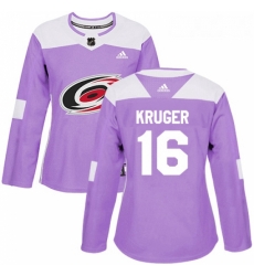 Womens Adidas Carolina Hurricanes 16 Marcus Kruger Authentic Purple Fights Cancer Practice NHL Jersey Womens Adidas Carolina Hurricanes 16 Marcus Kruger Authentic Purple Fights Cancer Practice NHL Jersey