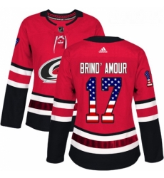 Womens Adidas Carolina Hurricanes 17 Rod BrindAmour Authentic Red USA Flag Fashion NHL Jersey Womens Adidas Carolina Hurricanes 17 Rod BrindAmour Authentic Red USA Flag Fashion NHL Jersey