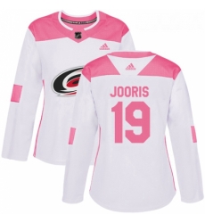 Womens Adidas Carolina Hurricanes 19 Josh Jooris Authentic WhitePink Fashion NHL Jersey Womens Adidas Carolina Hurricanes 19 Josh Jooris Authentic WhitePink Fashion NHL Jersey