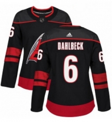 Womens Adidas Carolina Hurricanes 6 Klas Dahlbeck Authentic Black Alternate NHL Jersey Womens Adidas Carolina Hurricanes 6 Klas Dahlbeck Authentic Black Alternate NHL Jersey