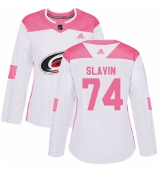 Womens Adidas Carolina Hurricanes 74 Jaccob Slavin Authentic WhitePink Fashion NHL Jersey Womens Adidas Carolina Hurricanes 74 Jaccob Slavin Authentic WhitePink Fashion NHL Jersey
