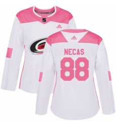 Womens Adidas Carolina Hurricanes 88 Martin Necas Authentic WhitePink Fashion NHL Jersey Womens Adidas Carolina Hurricanes 88 Martin Necas Authentic WhitePink Fashion NHL Jersey