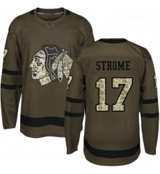 Blackhawks #17 Dylan Strome Green Salute to Service Stitched Hockey Jersey Blackhawks #17 Dylan Strome Green Salute to Service Stitched Hockey Jersey