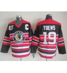 Blackhawks #19 Jonathan Toews Red Black 75TH CCM Stitched NHL Jersey Blackhawks #19 Jonathan Toews Red Black 75TH CCM Stitched NHL Jersey