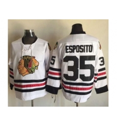 Chicago Blackhawks #35 Tony Esposito White CCM Throwback Stitched NHL Jersey Chicago Blackhawks #35 Tony Esposito White CCM Throwback Stitched NHL Jersey