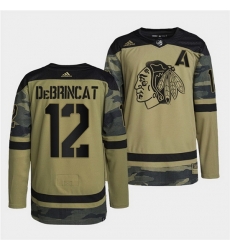 Men Chicago Blackhawks 12 Alex DeBrincat 2022 Camo Military Appreciation Night White Stitched jersey Men Chicago Blackhawks 12 Alex DeBrincat 2022 Camo Military Appreciation Night White Stitched jersey