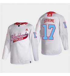 Men Chicago Blackhawks 17 Dylan Strome 2022 Community Night White Stitched jersey Men Chicago Blackhawks 17 Dylan Strome 2022 Community Night White Stitched jersey