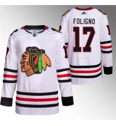 Men Chicago Blackhawks 17 Nick Foligno White Stitched Hockey Jersey Men Chicago Blackhawks 17 Nick Foligno White Stitched Hockey Jersey