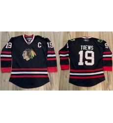 Men Chicago Blackhawks 19 Jonathan Toews Black Stitched Hockey Jersey Men Chicago Blackhawks 19 Jonathan Toews Black Stitched Hockey Jersey