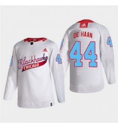 Men Chicago Blackhawks 44 Calvin De Haan 2022 Community Night White Stitched jersey Men Chicago Blackhawks 44 Calvin De Haan 2022 Community Night White Stitched jersey
