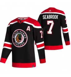 Men Chicago Blackhawks 7 Brent Seabrook Black Adidas 2020 21 Reverse Retro Alternate NHL Jersey Men Chicago Blackhawks 7 Brent Seabrook Black Adidas 2020 21 Reverse Retro Alternate NHL Jersey