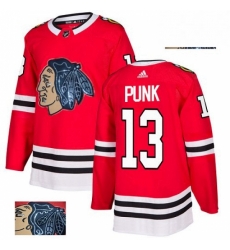 Mens Adidas Chicago Blackhawks 13 CM Punk Authentic Red Fashion Gold NHL Jersey Mens Adidas Chicago Blackhawks 13 CM Punk Authentic Red Fashion Gold NHL Jersey