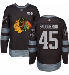 Mens Adidas Chicago Blackhawks 45 Luc Snuggerud Authentic Black 1917 2017 100th Anniversary NHL Jersey Mens Adidas Chicago Blackhawks 45 Luc Snuggerud Authentic Black 1917 2017 100th Anniversary NHL Jersey