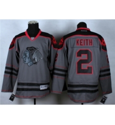 NHL Chicago Blackhawks #2 Duncan Keith Cross Check Fashion Stitched NHL Grey jerseys NHL Chicago Blackhawks #2 Duncan Keith Cross Check Fashion Stitched NHL Grey jerseys