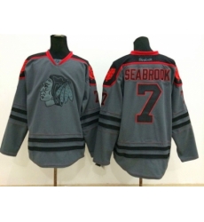 NHL chicago blackhawks #7 Brent Seabrook Charcoal Cross Check Jerseys NHL chicago blackhawks #7 Brent Seabrook Charcoal Cross Check Jerseys