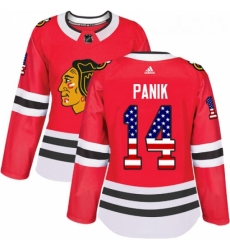 Womens Adidas Chicago Blackhawks 14 Richard Panik Authentic Red USA Flag Fashion NHL Jersey Womens Adidas Chicago Blackhawks 14 Richard Panik Authentic Red USA Flag Fashion NHL Jersey