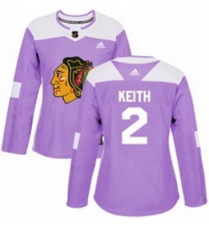 Womens Adidas Chicago Blackhawks 2 Duncan Keith Authentic Purple Fights Cancer Practice NHL Jersey Womens Adidas Chicago Blackhawks 2 Duncan Keith Authentic Purple Fights Cancer Practice NHL Jersey