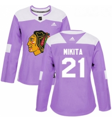 Womens Adidas Chicago Blackhawks 21 Stan Mikita Authentic Purple Fights Cancer Practice NHL Jersey Womens Adidas Chicago Blackhawks 21 Stan Mikita Authentic Purple Fights Cancer Practice NHL Jersey