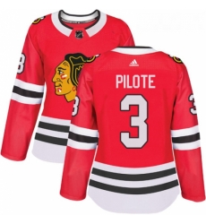 Womens Adidas Chicago Blackhawks 3 Pierre Pilote Authentic Red Home NHL Jersey Womens Adidas Chicago Blackhawks 3 Pierre Pilote Authentic Red Home NHL Jersey