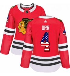 Womens Adidas Chicago Blackhawks 4 Bobby Orr Authentic Red USA Flag Fashion NHL Jersey Womens Adidas Chicago Blackhawks 4 Bobby Orr Authentic Red USA Flag Fashion NHL Jersey