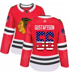 Womens Adidas Chicago Blackhawks 56 Erik Gustafsson Authentic Red USA Flag Fashion NHL Jersey Womens Adidas Chicago Blackhawks 56 Erik Gustafsson Authentic Red USA Flag Fashion NHL Jersey