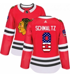 Womens Adidas Chicago Blackhawks 8 Nick Schmaltz Authentic Red USA Flag Fashion NHL Jersey Womens Adidas Chicago Blackhawks 8 Nick Schmaltz Authentic Red USA Flag Fashion NHL Jersey