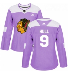 Womens Adidas Chicago Blackhawks 9 Bobby Hull Authentic Purple Fights Cancer Practice NHL Jersey Womens Adidas Chicago Blackhawks 9 Bobby Hull Authentic Purple Fights Cancer Practice NHL Jersey