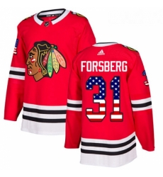 Youth Adidas Chicago Blackhawks 31 Anton Forsberg Authentic Red USA Flag Fashion NHL Jersey Youth Adidas Chicago Blackhawks 31 Anton Forsberg Authentic Red USA Flag Fashion NHL Jersey