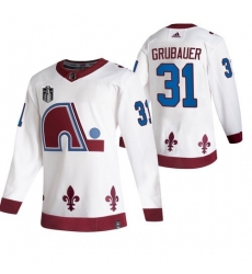 Men Colorado Avalanche 31 Philipp Grubauer White 2022 Stanley Cup Final Patch Reverse Retro Stitched Jersey Men Colorado Avalanche 31 Philipp Grubauer White 2022 Stanley Cup Final Patch Reverse Retro Stitched Jersey