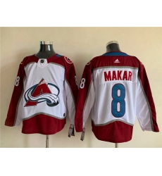 Men Colorado Avalanche 8 Cale Makar White Stitched NHL Jersey Men Colorado Avalanche 8 Cale Makar White Stitched NHL Jersey