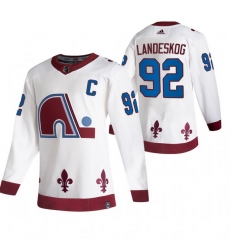 Men Colorado Avalanche 92 Gabriel Landeskog White Adidas 2020 21 Reverse Retro Alternate NHL Jersey Men Colorado Avalanche 92 Gabriel Landeskog White Adidas 2020 21 Reverse Retro Alternate NHL Jersey