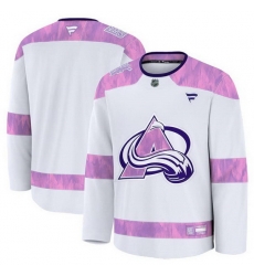 Men Colorado Avalanche Blank White 2024 Fights Cancer Stitched Jersey