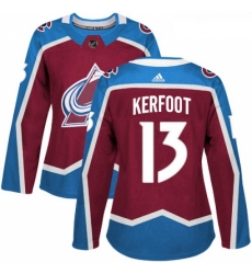 Womens Adidas Colorado Avalanche 13 Alexander Kerfoot Authentic Burgundy Red Home NHL Jersey Womens Adidas Colorado Avalanche 13 Alexander Kerfoot Authentic Burgundy Red Home NHL Jersey