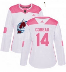 Womens Adidas Colorado Avalanche 14 Blake Comeau Authentic WhitePink Fashion NHL Jersey Womens Adidas Colorado Avalanche 14 Blake Comeau Authentic WhitePink Fashion NHL Jersey