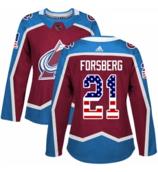 Womens Adidas Colorado Avalanche 21 Peter Forsberg Authentic Burgundy Red USA Flag Fashion NHL Jersey Womens Adidas Colorado Avalanche 21 Peter Forsberg Authentic Burgundy Red USA Flag Fashion NHL Jersey