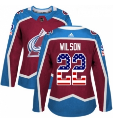 Womens Adidas Colorado Avalanche 22 Colin Wilson Authentic Burgundy Red USA Flag Fashion NHL Jersey Womens Adidas Colorado Avalanche 22 Colin Wilson Authentic Burgundy Red USA Flag Fashion NHL Jersey