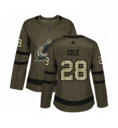 Womens Adidas Colorado Avalanche 28 Ian Cole Authentic Green Salute to Service NHL Jersey Womens Adidas Colorado Avalanche 28 Ian Cole Authentic Green Salute to Service NHL Jersey