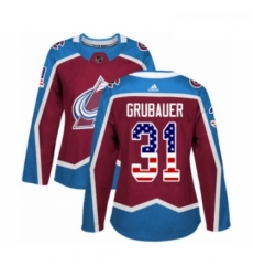 Womens Adidas Colorado Avalanche 31 Philipp Grubauer Authentic Burgundy Red USA Flag Fashion NHL Jersey Womens Adidas Colorado Avalanche 31 Philipp Grubauer Authentic Burgundy Red USA Flag Fashion NHL Jersey