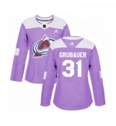 Womens Adidas Colorado Avalanche 31 Philipp Grubauer Authentic Purple Fights Cancer Practice NHL Jersey Womens Adidas Colorado Avalanche 31 Philipp Grubauer Authentic Purple Fights Cancer Practice NHL Jersey
