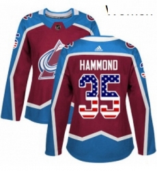Womens Adidas Colorado Avalanche 35 Andrew Hammond Authentic Burgundy Red USA Flag Fashion NHL Jersey Womens Adidas Colorado Avalanche 35 Andrew Hammond Authentic Burgundy Red USA Flag Fashion NHL Jersey